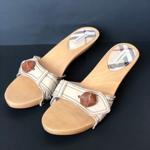 Burberry Wooden Mules- Great condition!